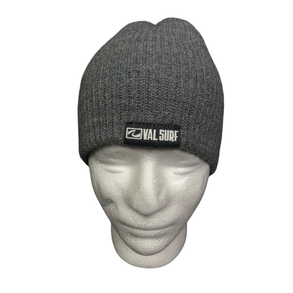 Men's Val Surf Gray Knit Acrylic Beanie Winter Snowboarding Outdoors - OS